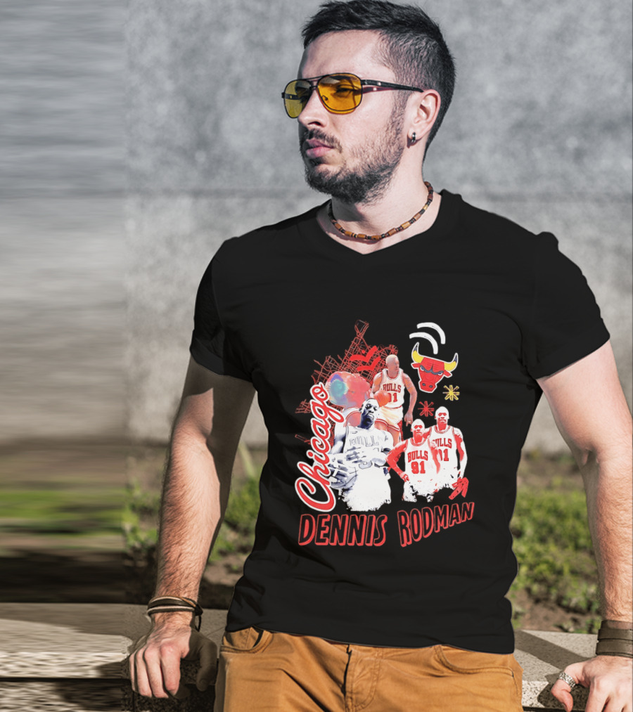 Chicago Bulls Dennis Rodman Vintage Basketball Legend T-Shirt