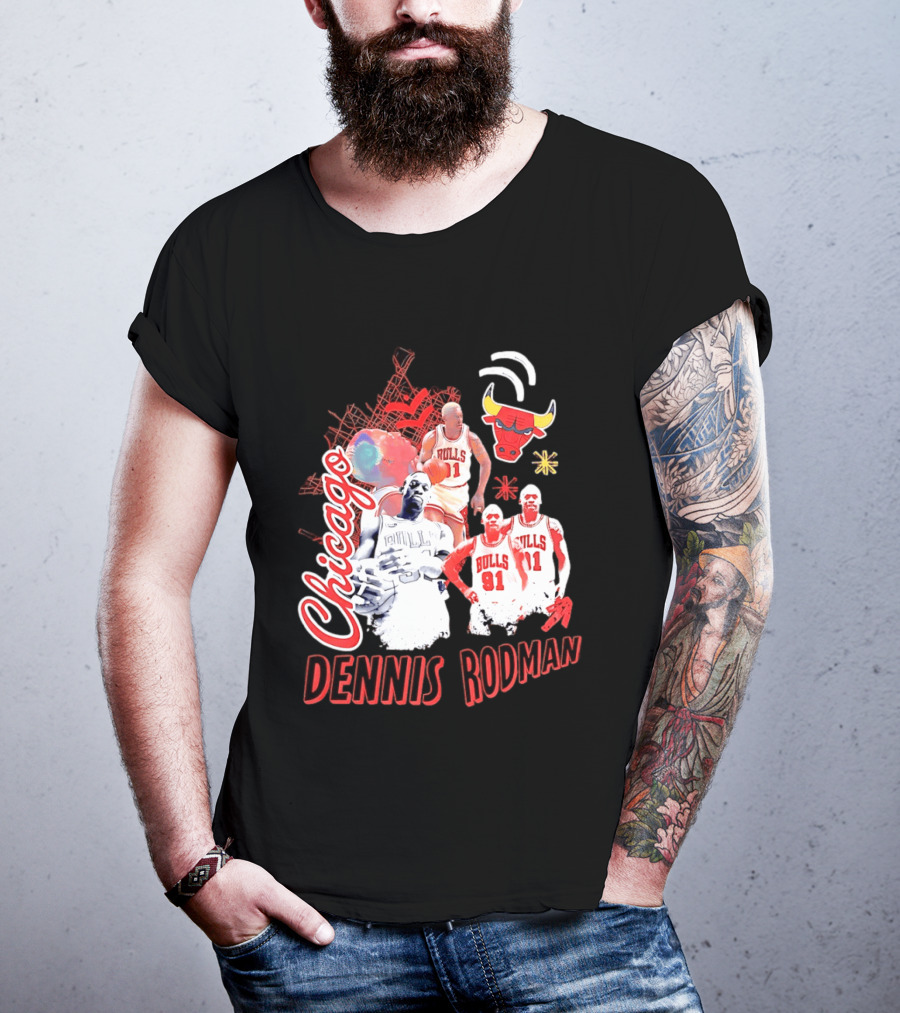 Chicago Bulls Dennis Rodman Vintage Basketball Legend T-Shirt