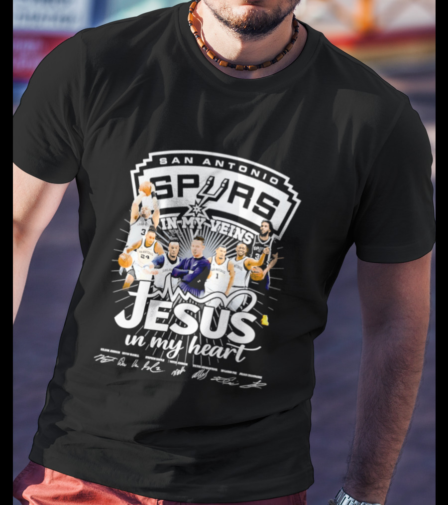 San Antonio Spurs Basketball Passion And Faith With Jesus In My Heart T-Shirt