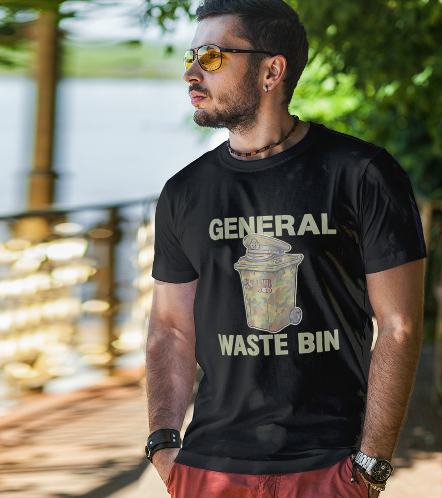 General Waste Bin Camo Trash Hat Medals T-Shirt
