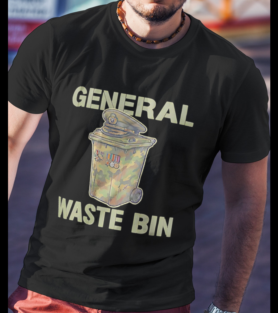 General Waste Bin Camo Trash Hat Medals T-Shirt