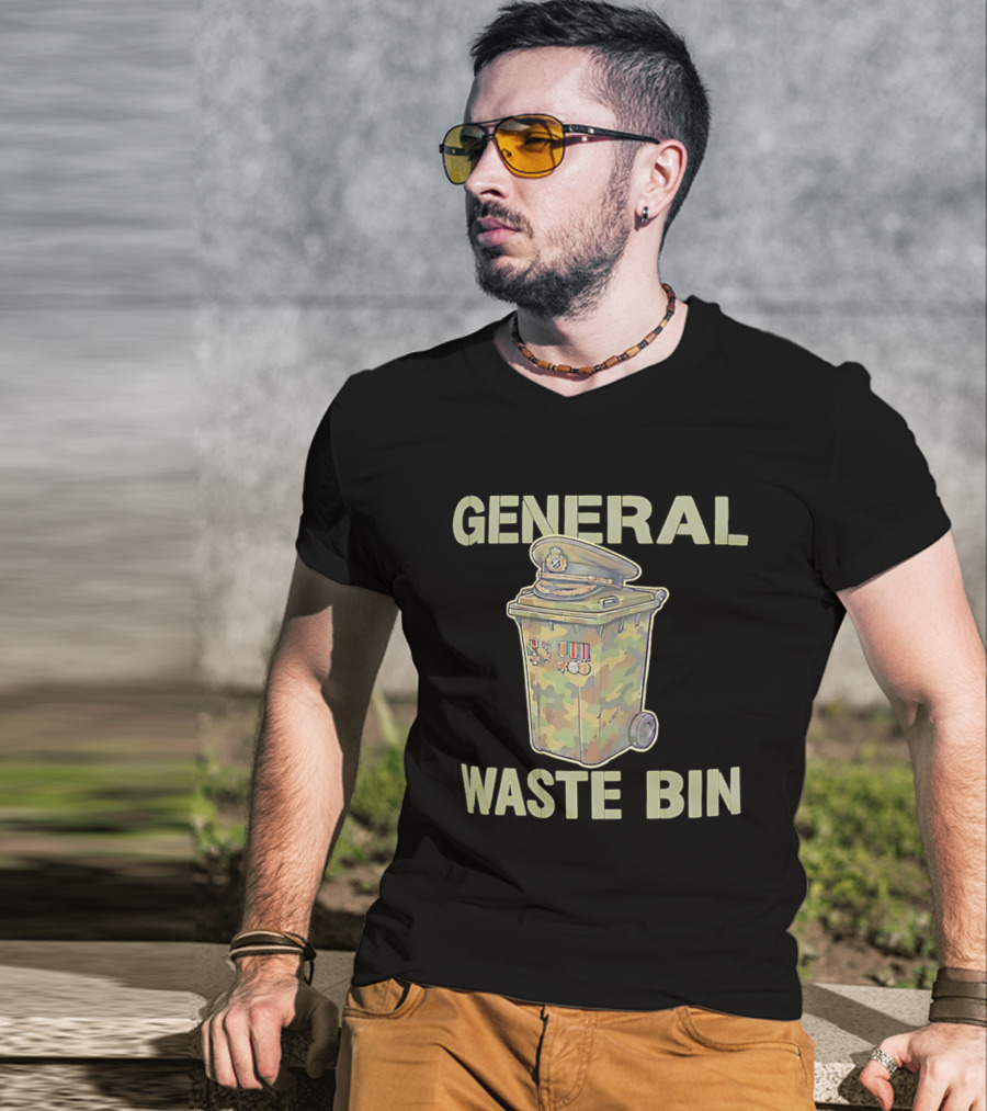 General Waste Bin Camo Trash Hat Medals T-Shirt