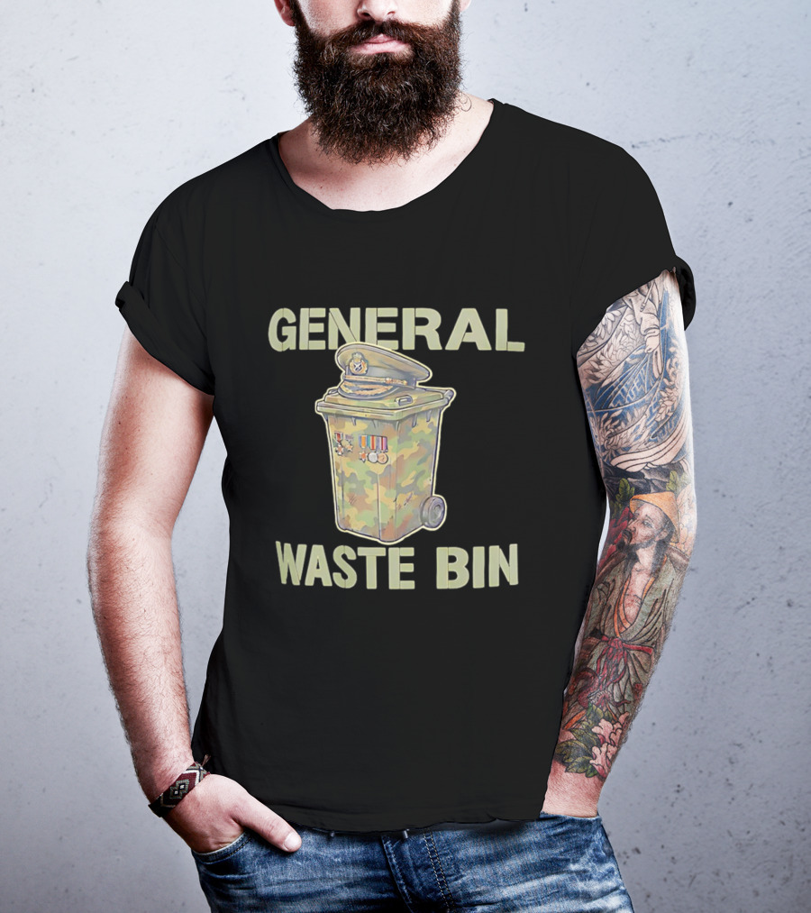 General Waste Bin Camo Trash Hat Medals T-Shirt