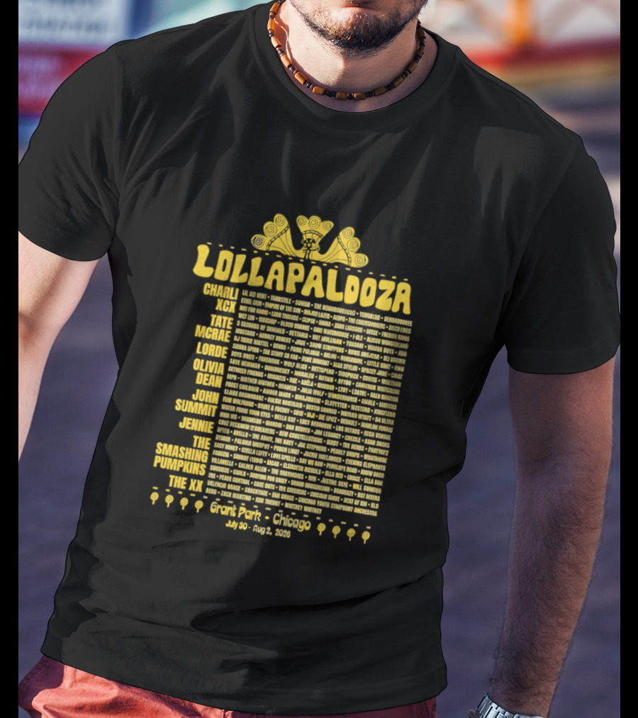 Lollapalooza 2023 Lineup Charli XCX Tate McRae Lorde Olivia Dean John Summit Jennie T-Shirt