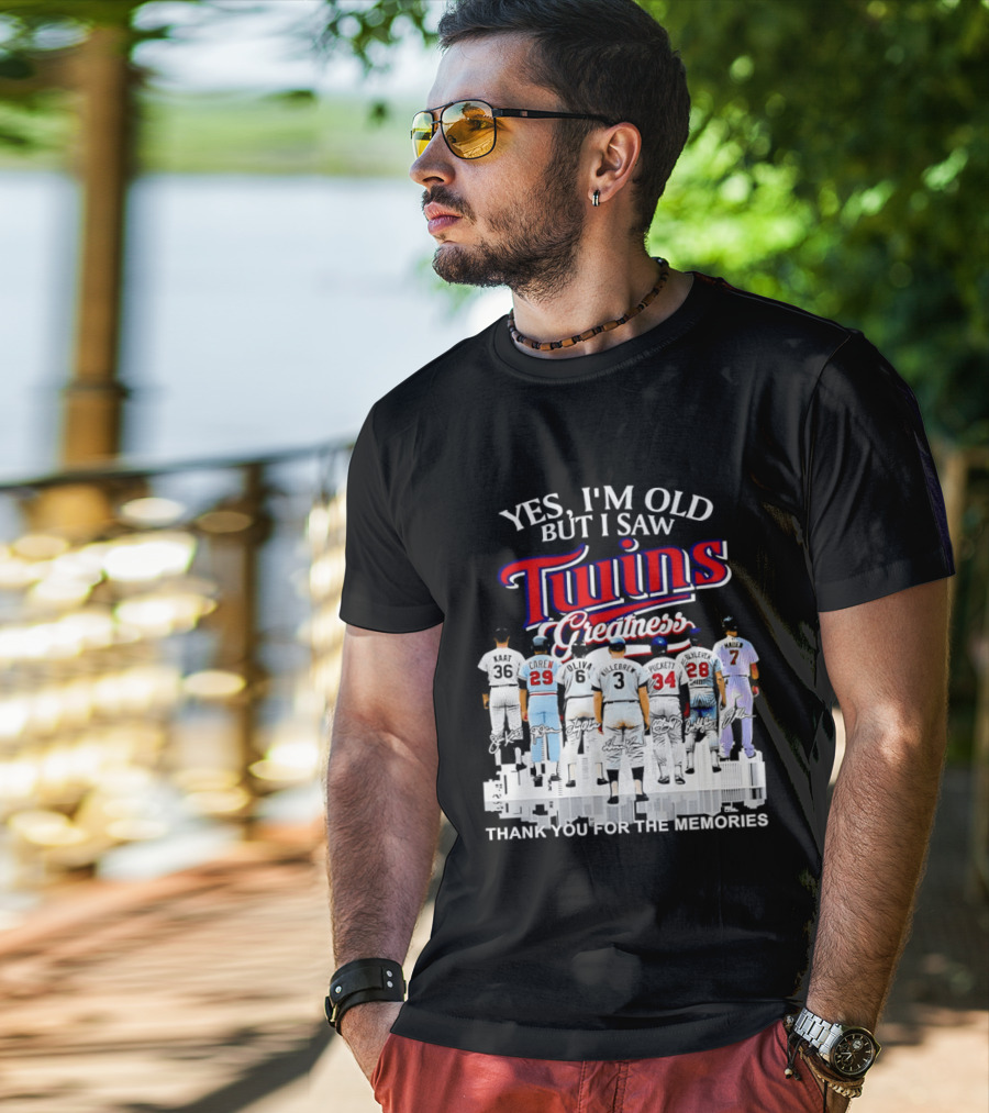 Yes I'm Old But I Saw Twins Greatness Thank You For The Memories T-Shirt
