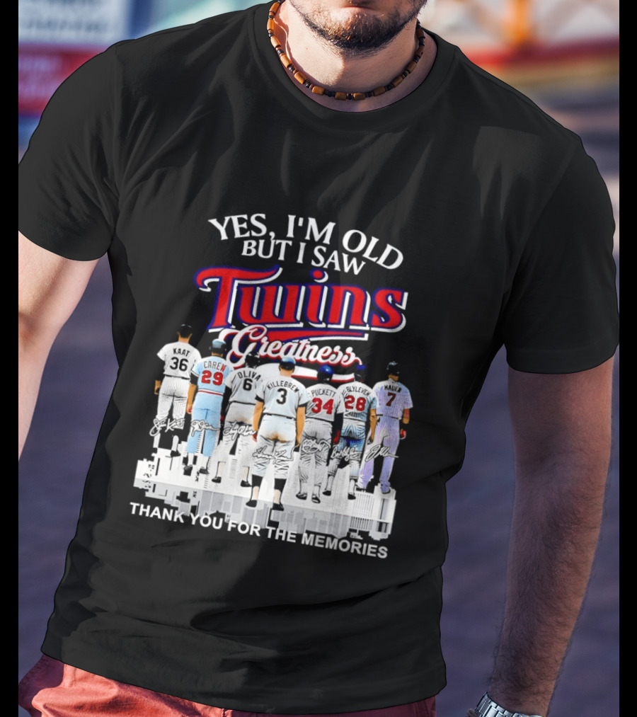 Yes I'm Old But I Saw Twins Greatness Thank You For The Memories T-Shirt
