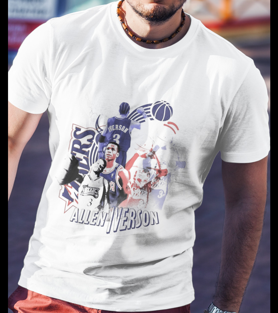Allen Iverson Philadelphia 76ers Number 3 Basketball T-Shirt
