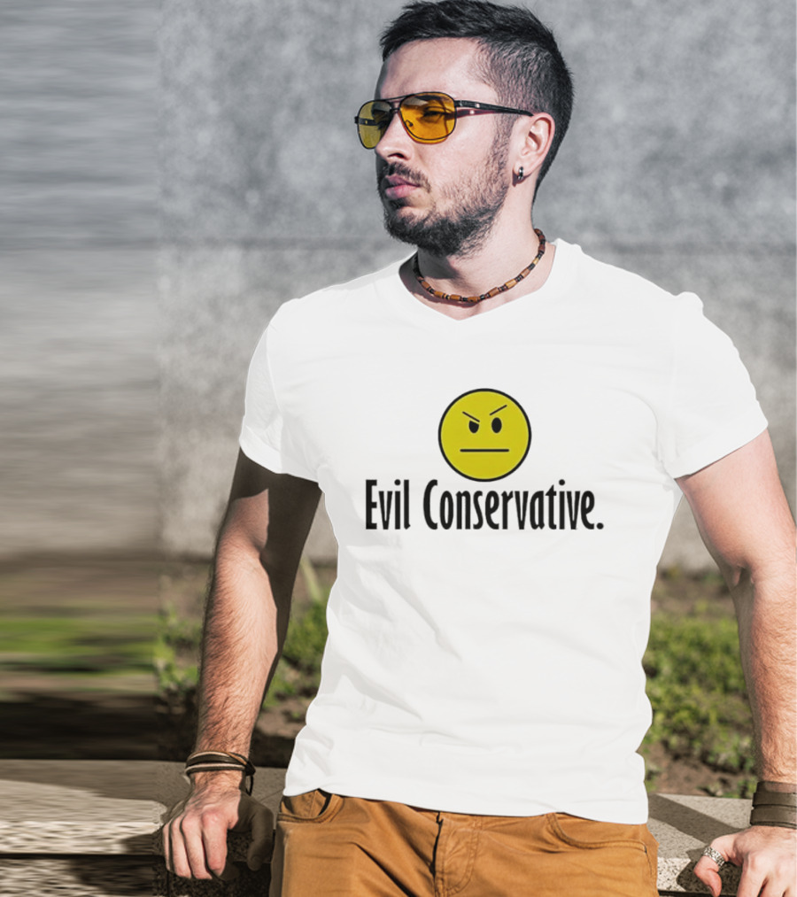 Evil Conservative Smiley Face With Angry Expression T-Shirt