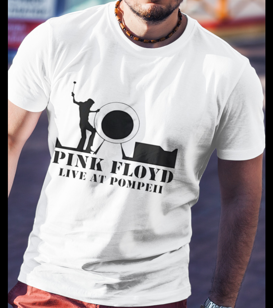 Pink Floyd Live At Pompeii Drummer Silhouette Concert T-Shirt
