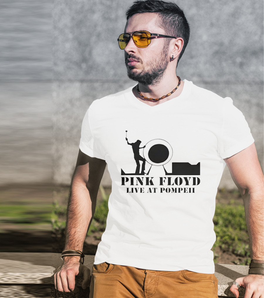 Pink Floyd Live At Pompeii Drummer Silhouette Concert T-Shirt