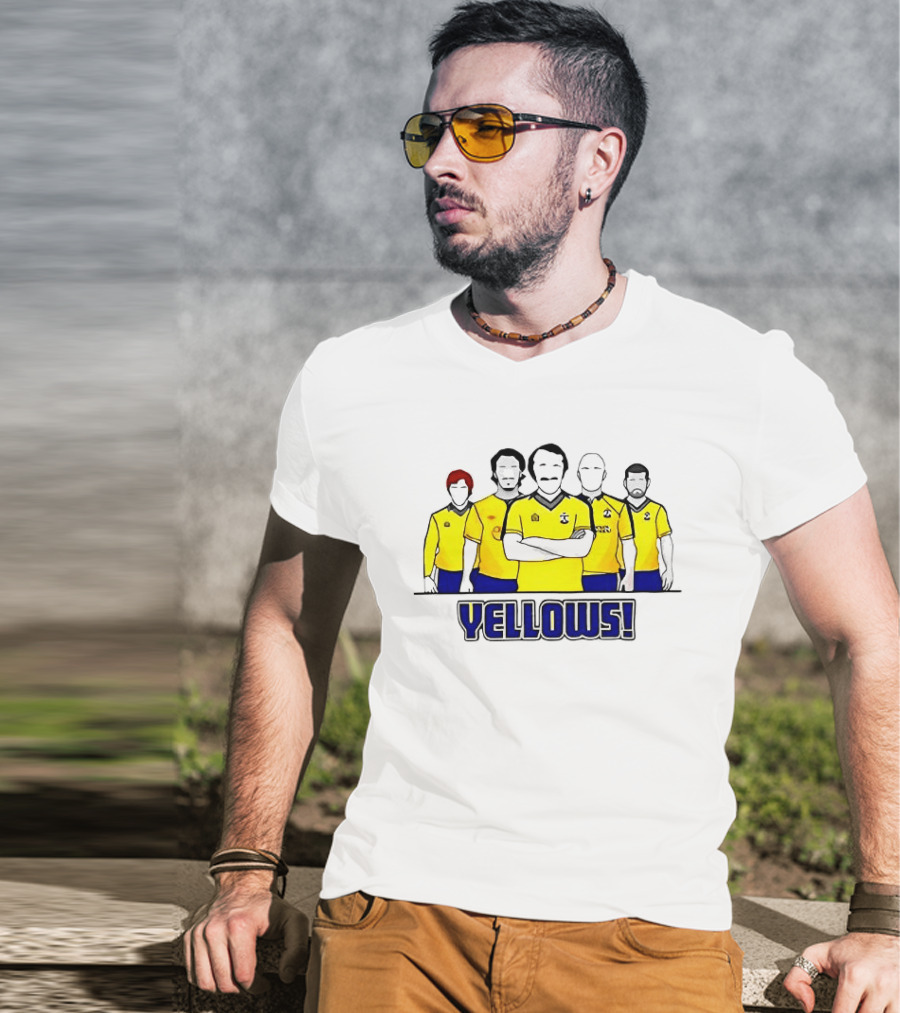 Saints FC Team Yellows Iconic Football Crew Players T-Shirt