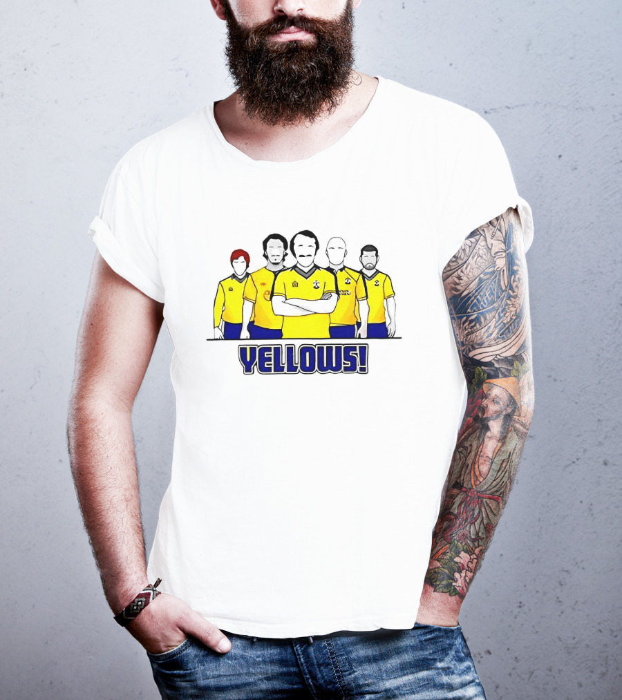Saints FC Team Yellows Iconic Football Crew Players T-Shirt
