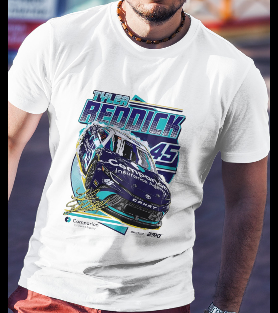 Tyler Reddick 45 Companion Insurance Agent 23XI Racing Toyota Camry T-Shirt