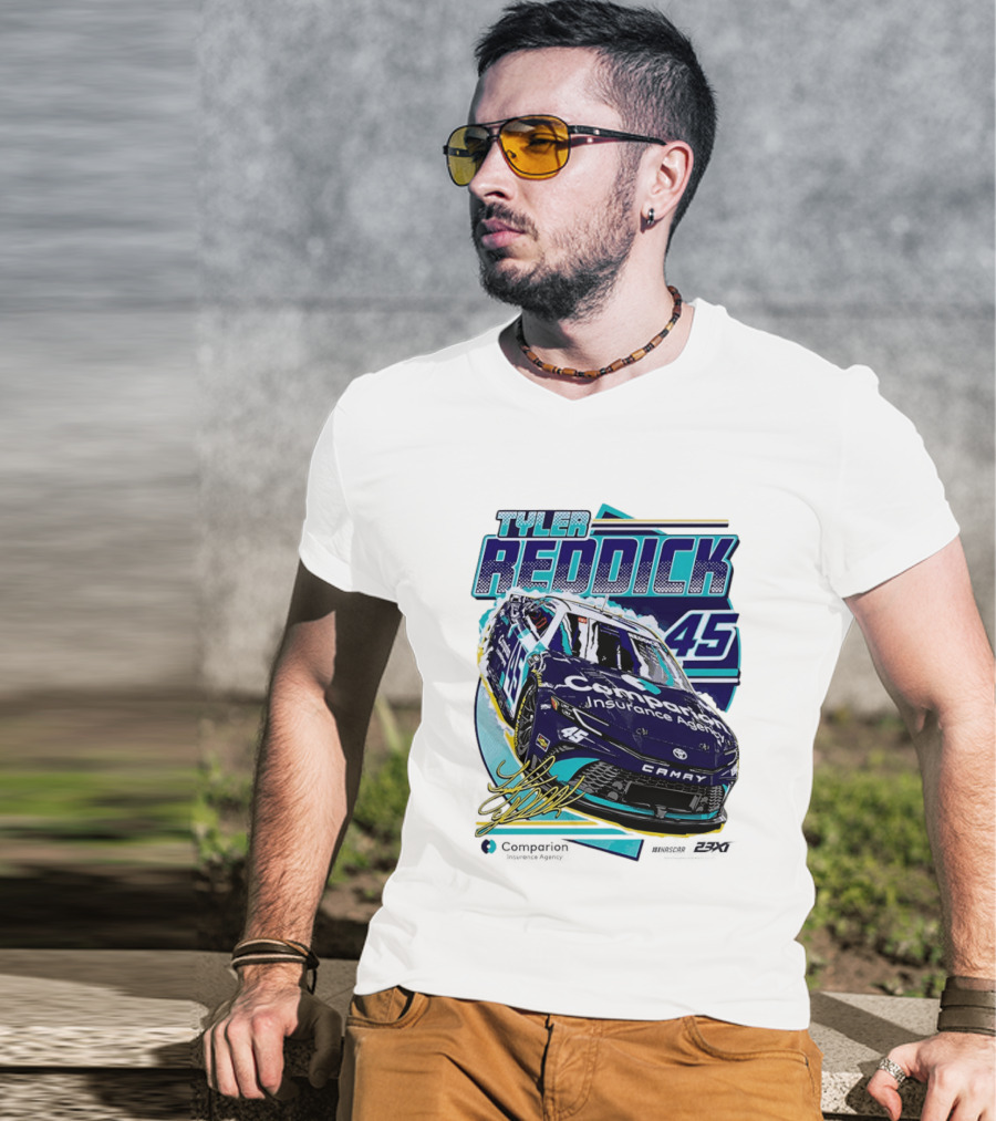 Tyler Reddick 45 Companion Insurance Agent 23XI Racing Toyota Camry T-Shirt