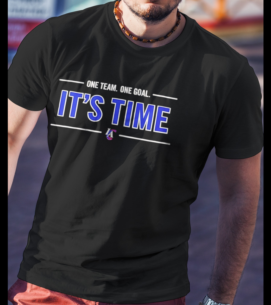 LA Clippers One Team One Goal It's Time Playoffs Motivational T-Shirt