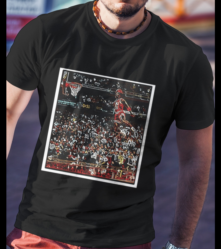 Michael Chicago Bulls Soaring GOAT Dunk NBA Legend T-Shirt