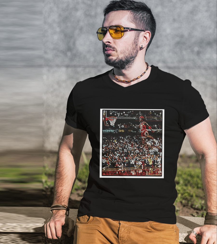 Michael Chicago Bulls Soaring GOAT Dunk NBA Legend T-Shirt
