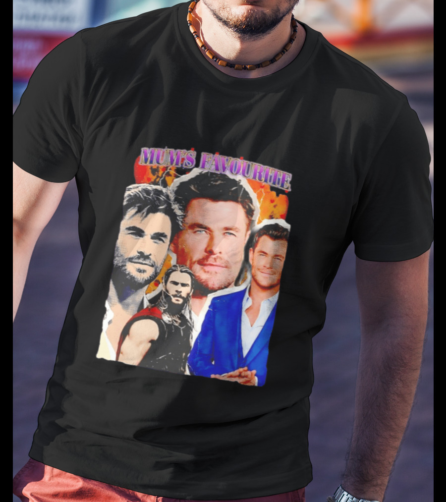 Mum's Favourite Chris Hemsworth Collage T-Shirt