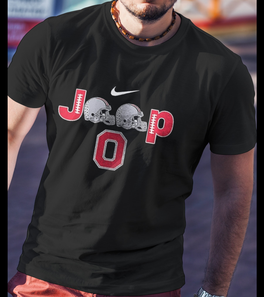 Ohio State Buckeyes Jeep Football Helmets Nike O T-Shirt