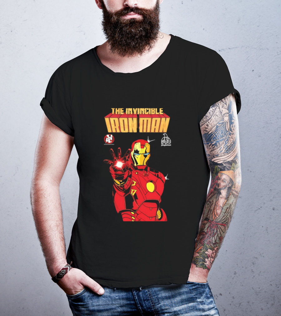 The Invincible Iron Man Superhero Iconic Armor Power Pose T-Shirt