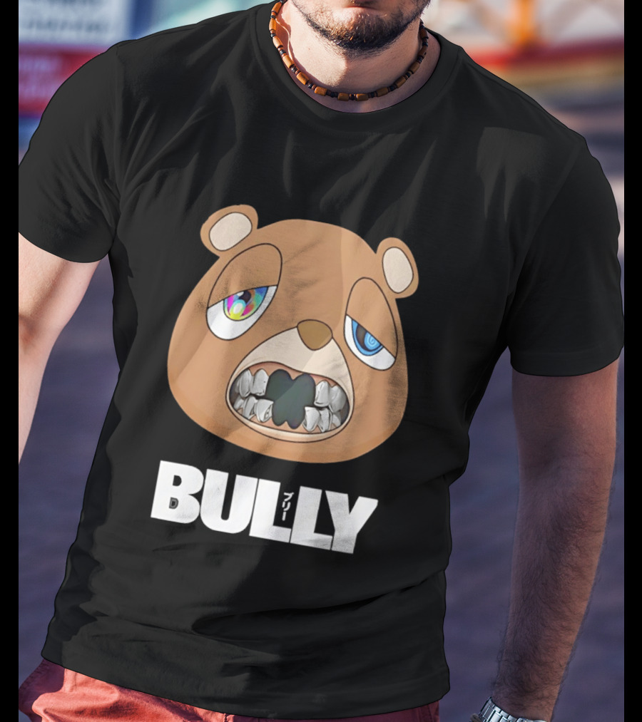 Bully Kanye Bear Character With Multicolored Eyes And Grills T-Shirt