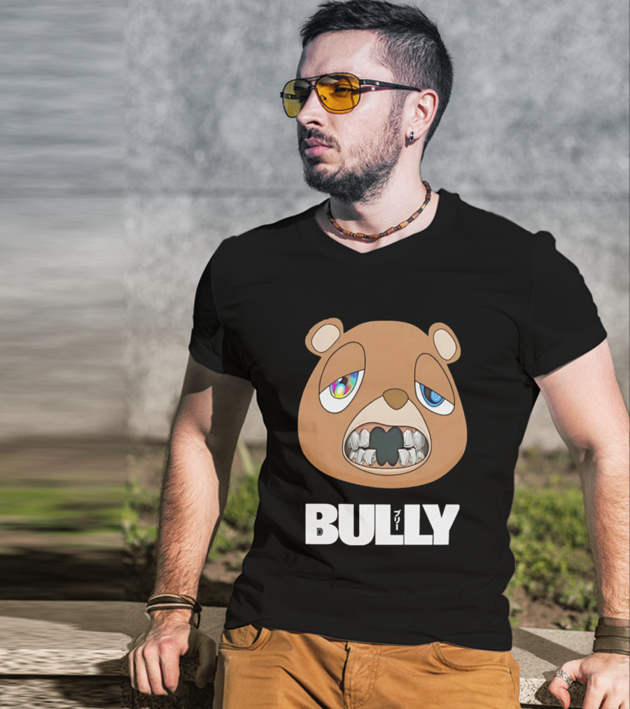 Bully Kanye Bear Character With Multicolored Eyes And Grills T-Shirt
