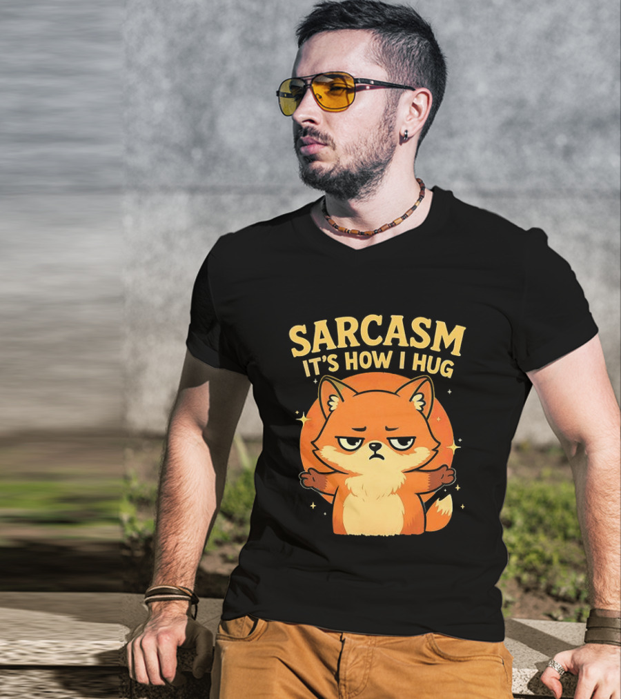 Sarcasm It's How I Hug Chibi Fox T-Shirt