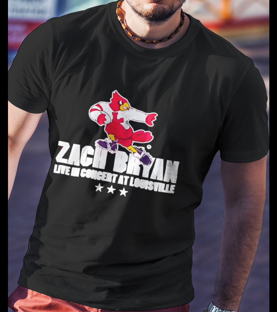 Zach Bryan Live In Concert At Louisville Cardinals 2026 Tour With Heaven Stars Exclusive T-Shirt
