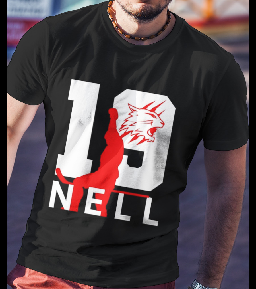 NELL 19 Wildcat Silhouette With Red Figure T-Shirt