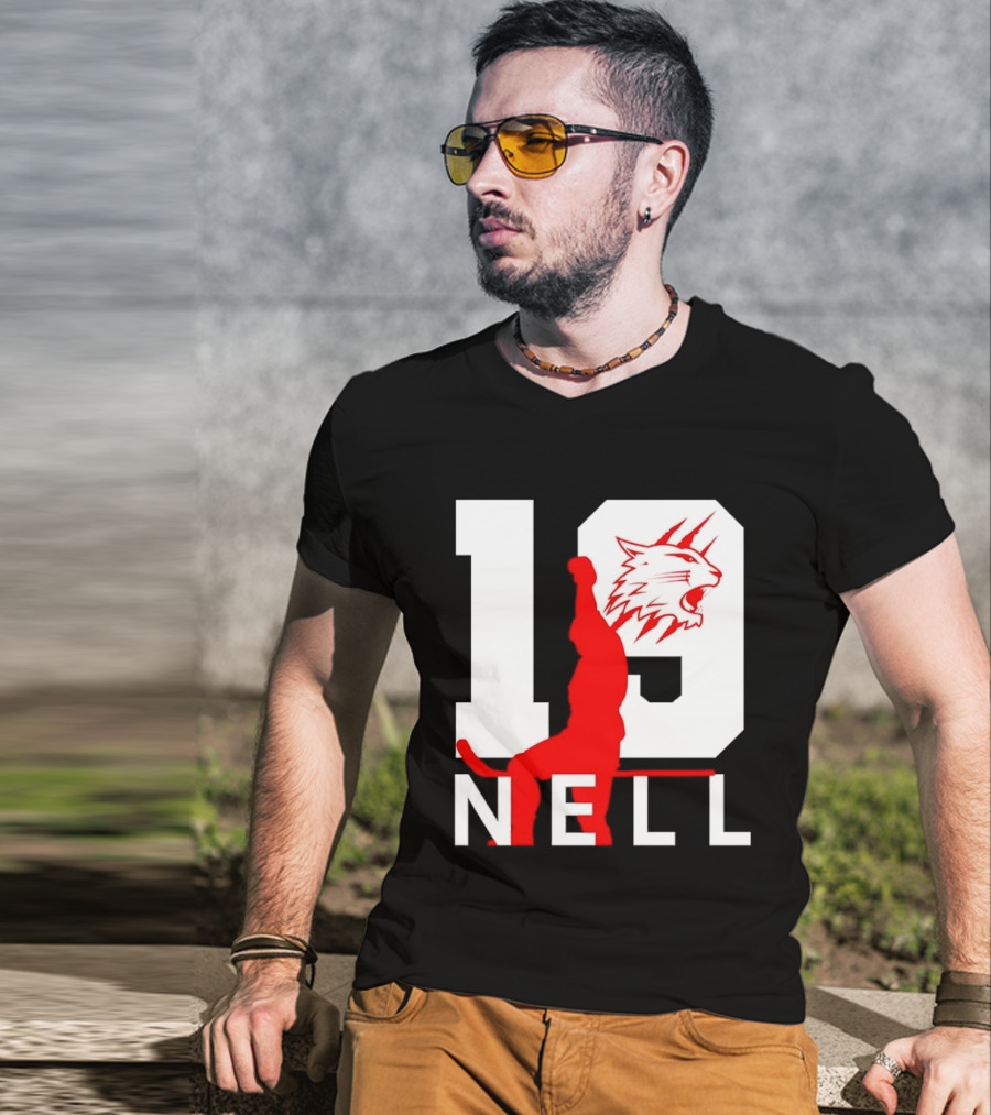 NELL 19 Wildcat Silhouette With Red Figure T-Shirt