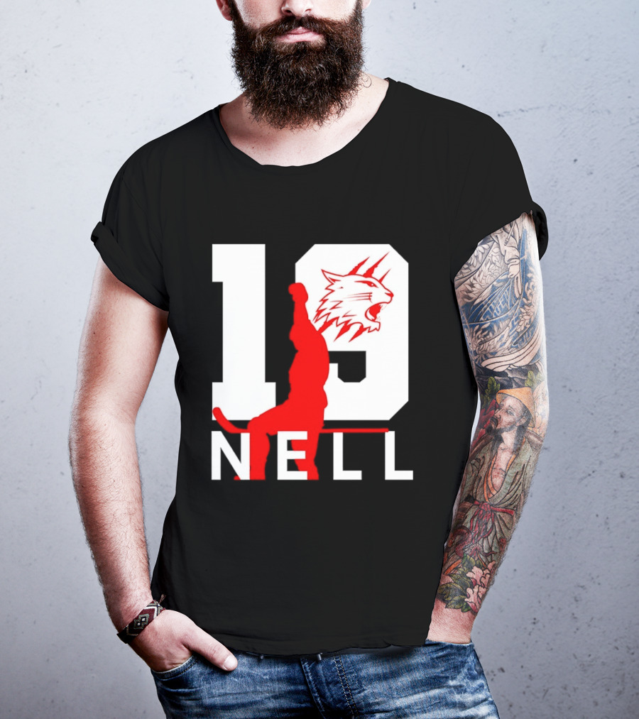 NELL 19 Wildcat Silhouette With Red Figure T-Shirt