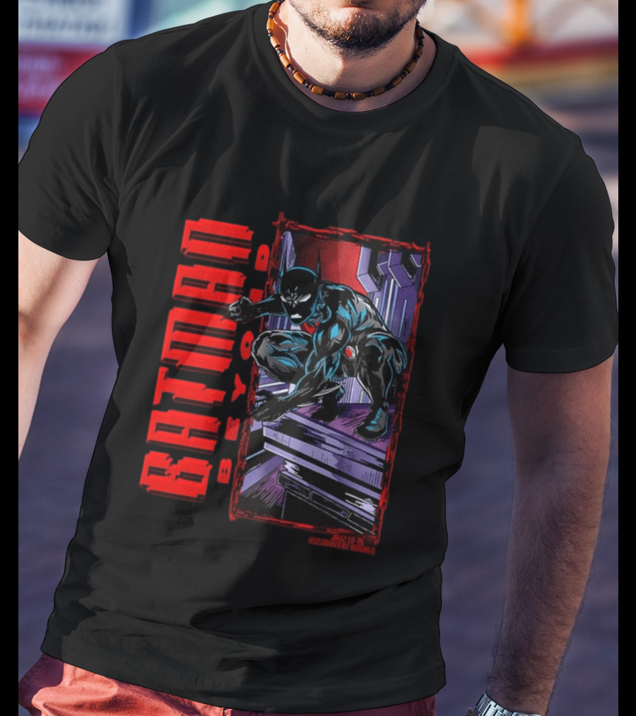 Batman Beyond Combat Readiness Stance Dynamic Gotham City Scene T-Shirt