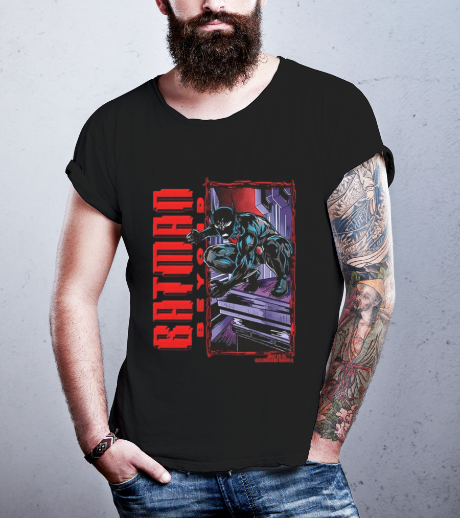 Batman Beyond Combat Readiness Stance Dynamic Gotham City Scene T-Shirt