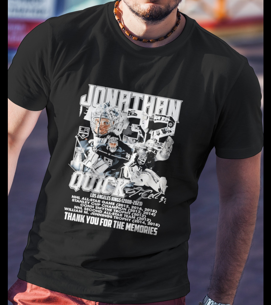 Jonathan Quick Los Angeles Kings NHL All Star Stanley Cup Champion Thank You For The Memories T-Shirt