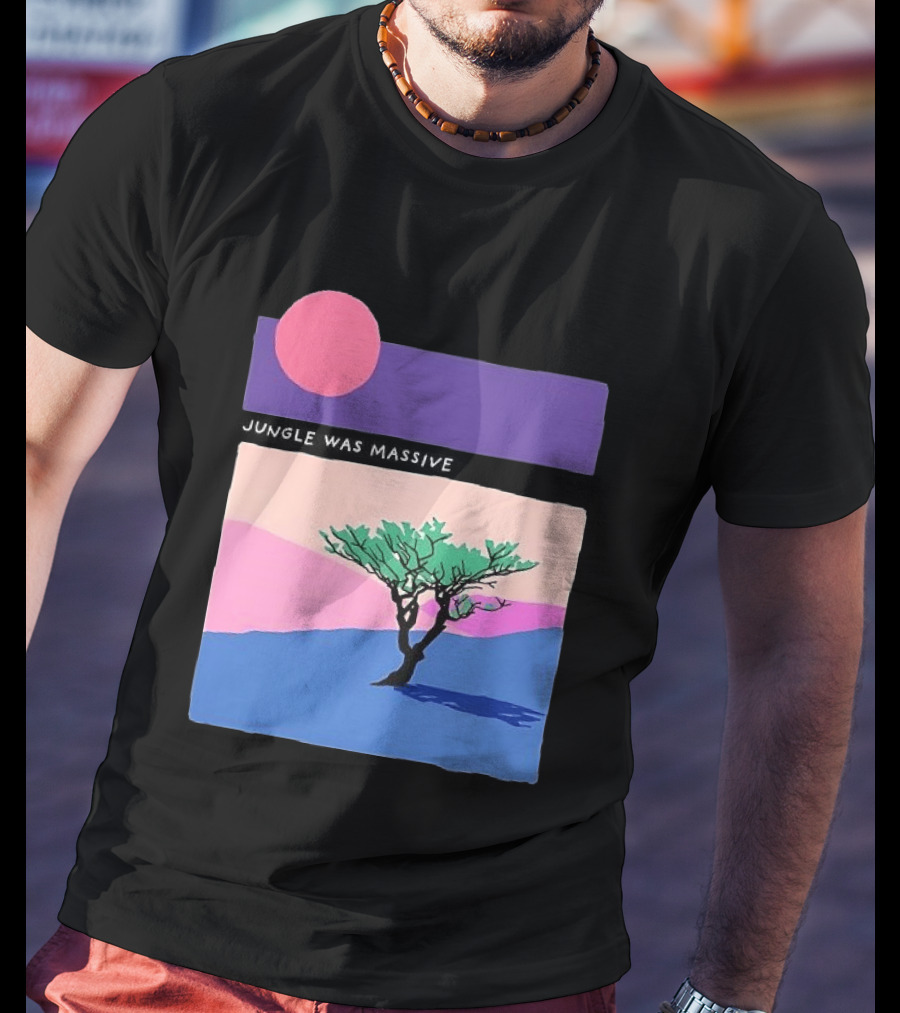 Jungle Was Massive Tree Vintage Sunset Aesthetic Nature Scene T-Shirt