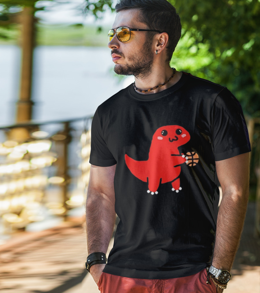 Kawaii Kawaii Toronto Raptors Cute Red Dinosaur Basketball T-Shirt