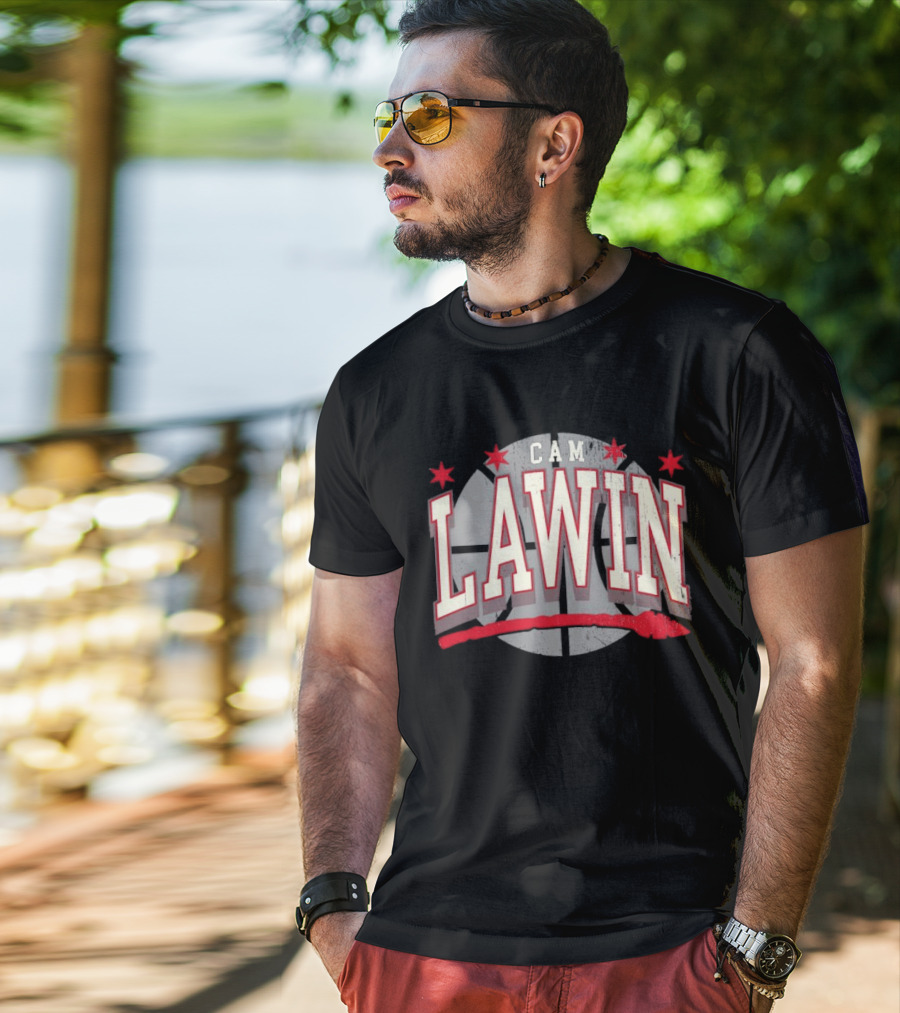 Cam Lawin Basketball Stars Red And White T-Shirt