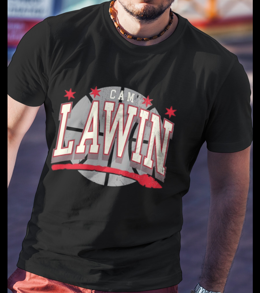Cam Lawin Basketball Stars Red And White T-Shirt