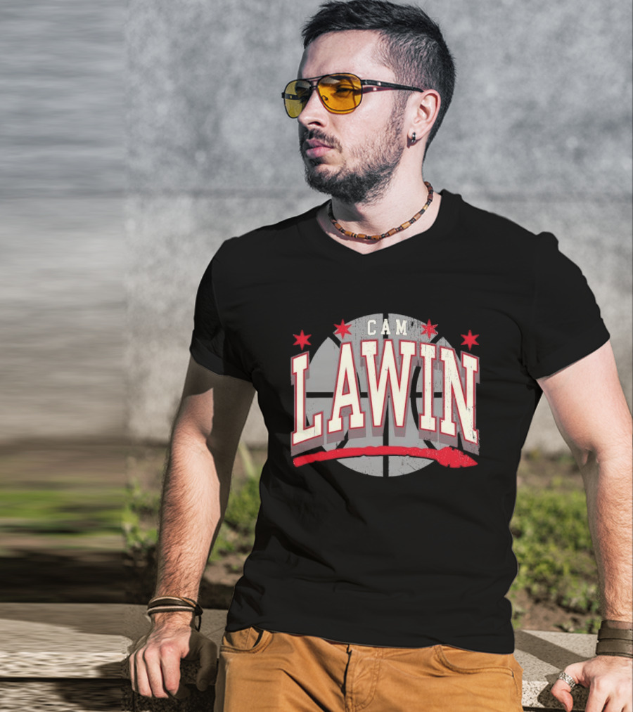 Cam Lawin Basketball Stars Red And White T-Shirt