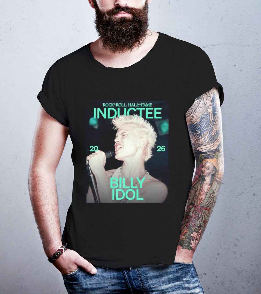 Billy Idol Rock & Roll Hall Of Fame Inductee 2026 T-Shirt