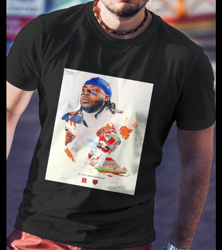 Round 7 Pick 233 Kyle Monangai Chicago Bears Rutgers Football T-Shirt