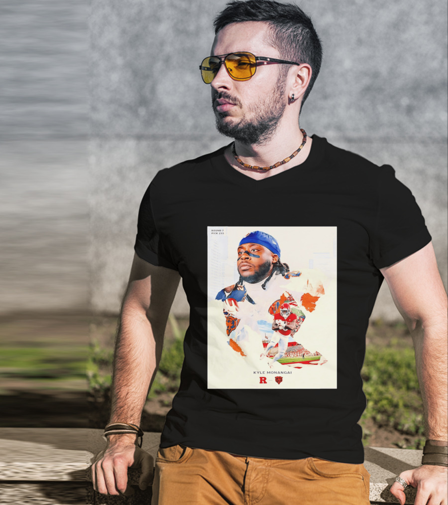Round 7 Pick 233 Kyle Monangai Chicago Bears Rutgers Football T-Shirt