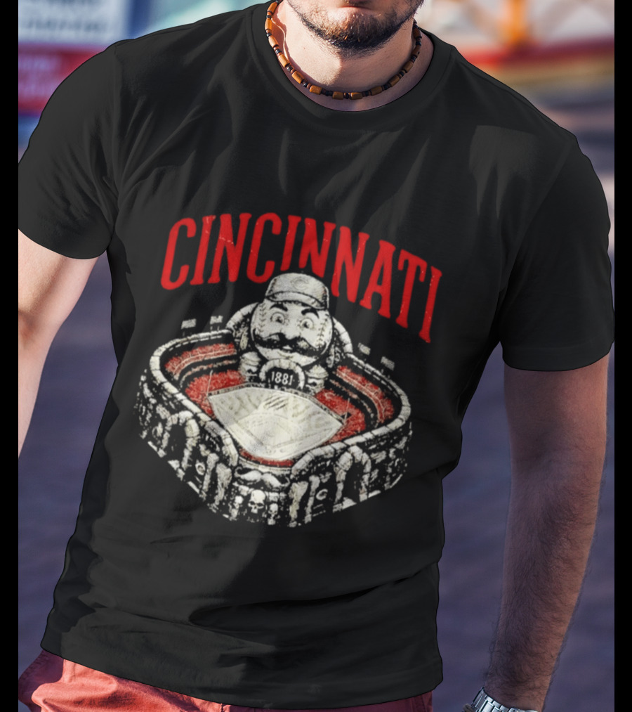 Cincinnati Reds Stadium 1881 Mascot Mashup T-Shirt