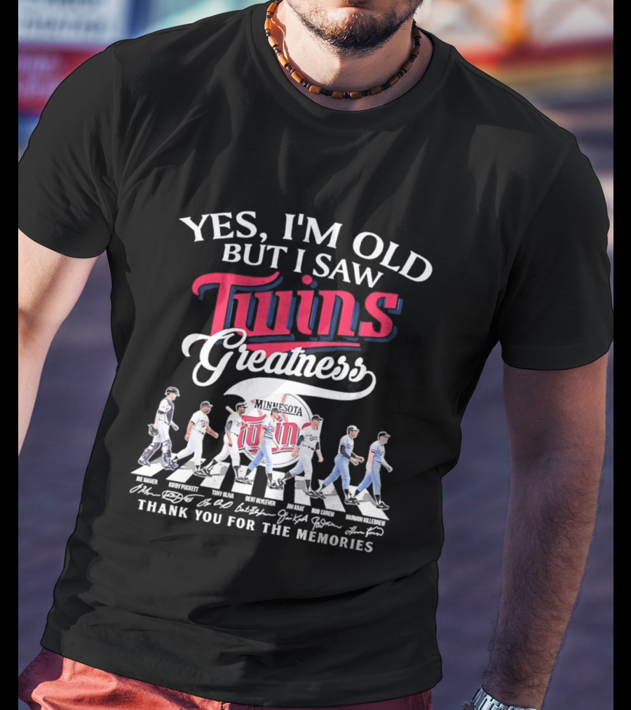Yes I'm Old But I Saw Twins Greatness Thank You For The Memories Signatures T-Shirt