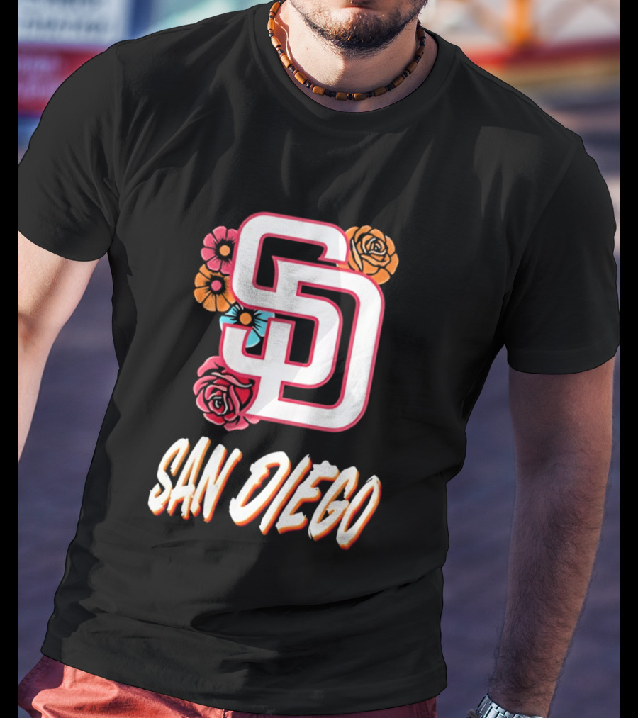 San Diego Padres 2026 Rose Floral SD T-Shirt