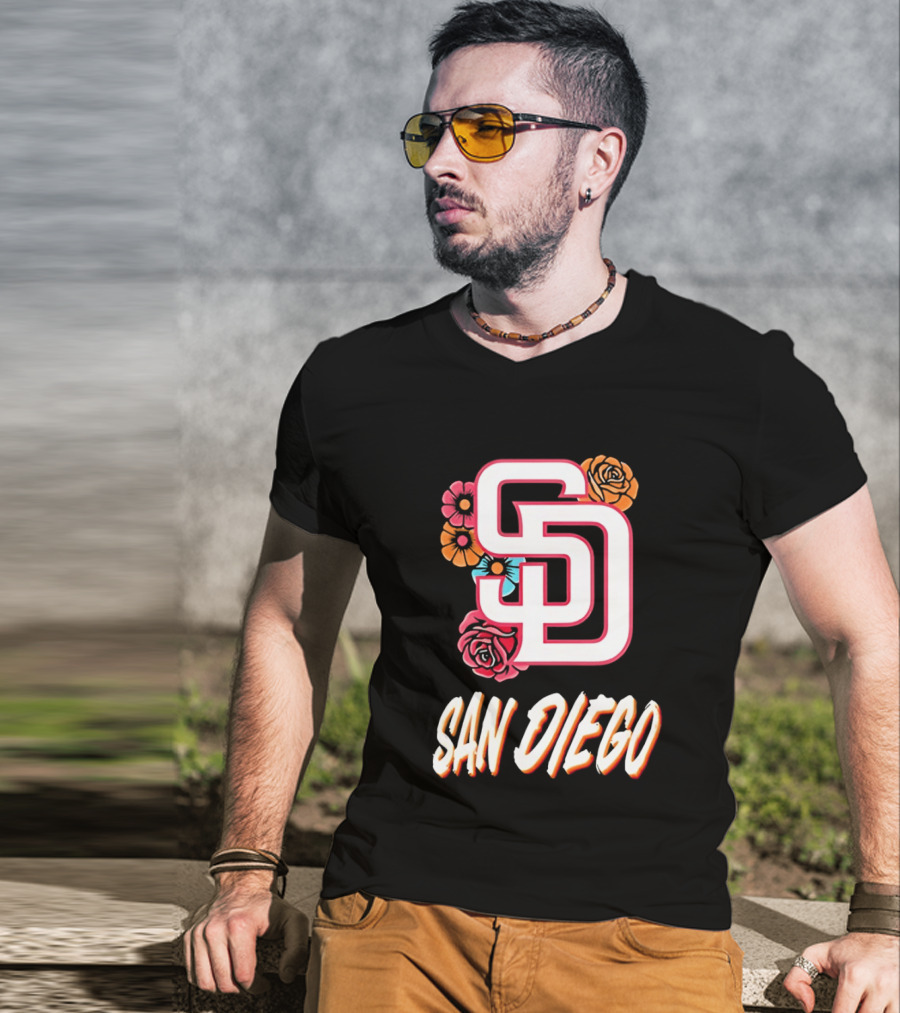 San Diego Padres 2026 Rose Floral SD T-Shirt