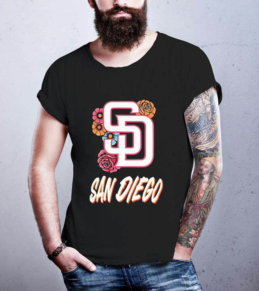 San Diego Padres 2026 Rose Floral SD T-Shirt
