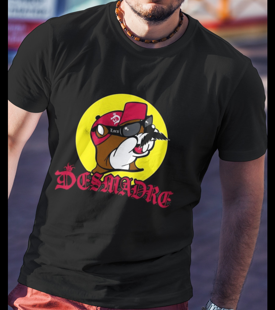 Desmadre Locs Moustache Wear My Locs At Night Red Hat Circle T-Shirt
