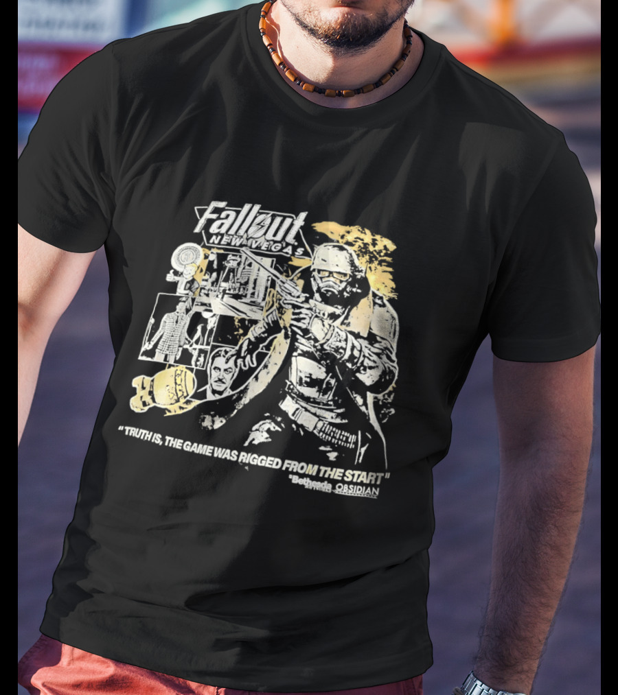 Fallout New Vegas Truth Is The Game Was Rigged From The Start Retro Gaming T-Shirt