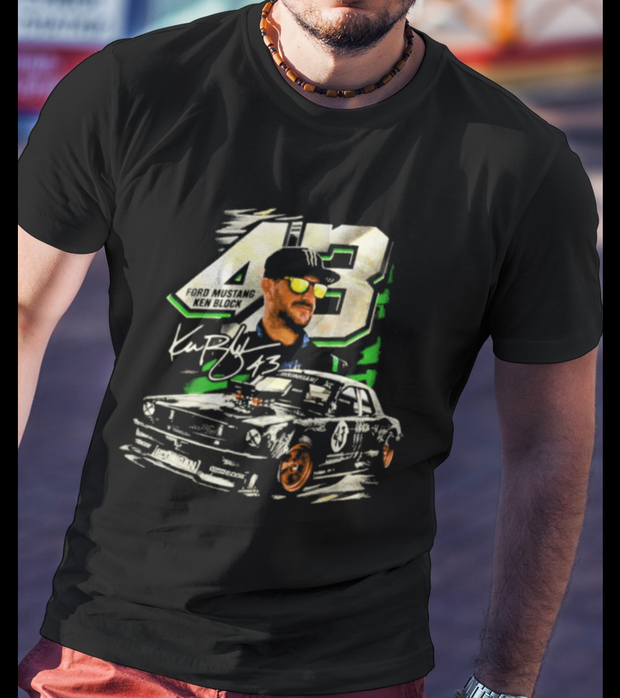 Ford Mustang Ken Block 43 Signature Style Racing T-Shirt